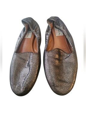 Lanvin Gold Print Leather Flats